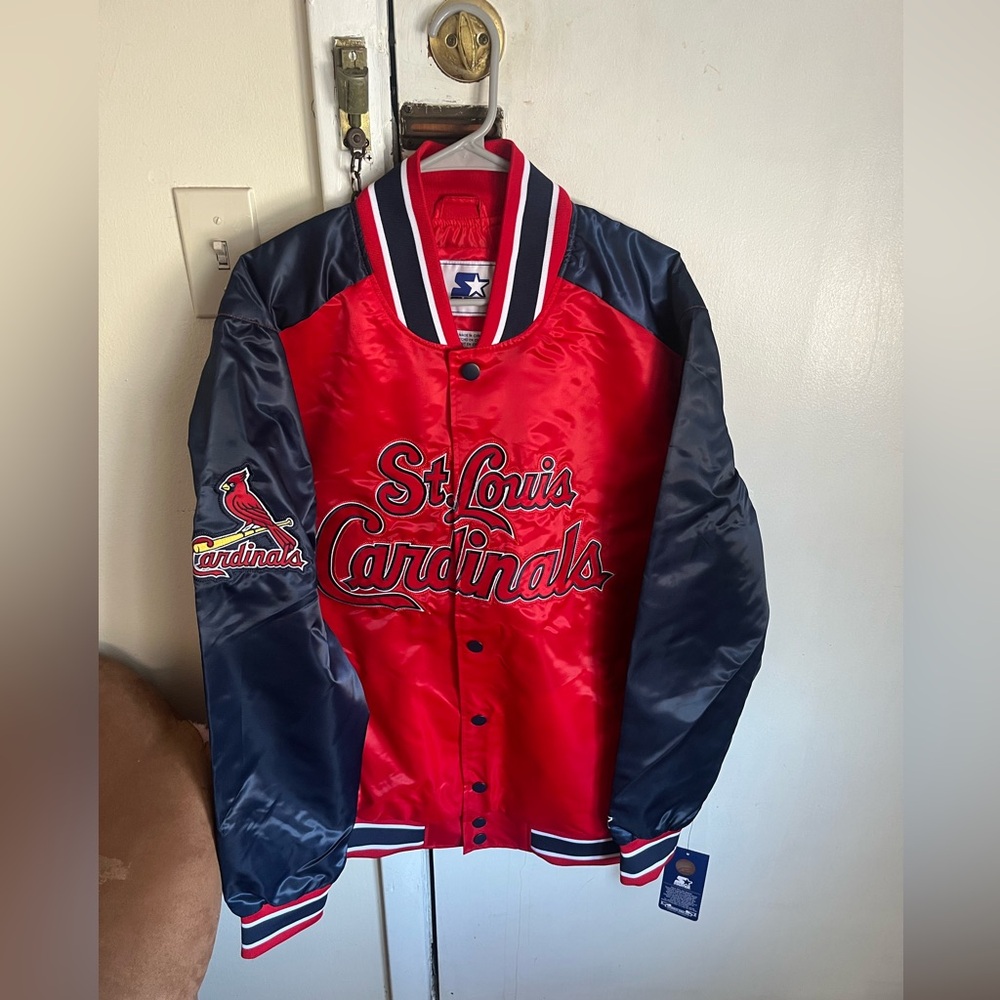 St Louis Cardinals Starter men’s MLB satin button up jacket XL